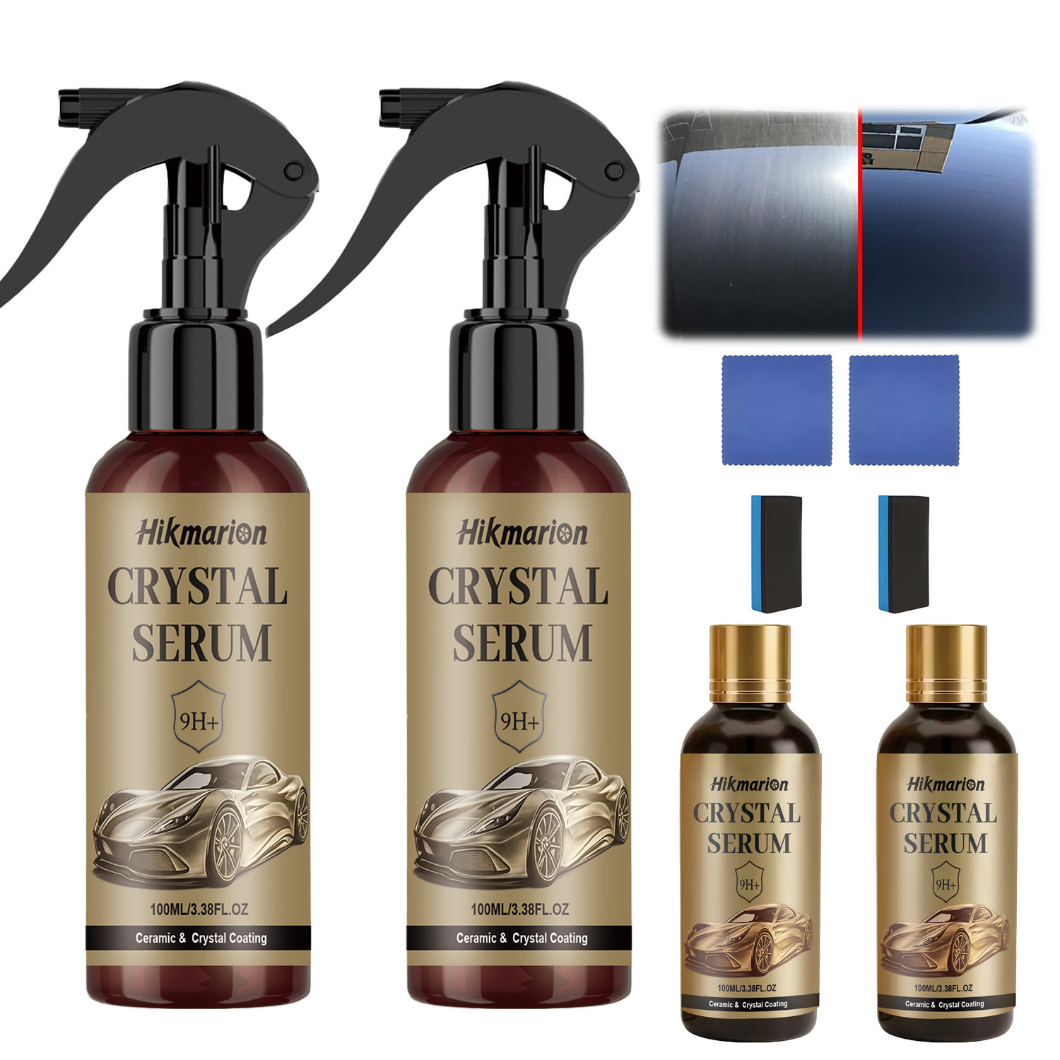 Car Wax Ceramic Coating - Auto Crystal Serum Kit Advanced Graphene