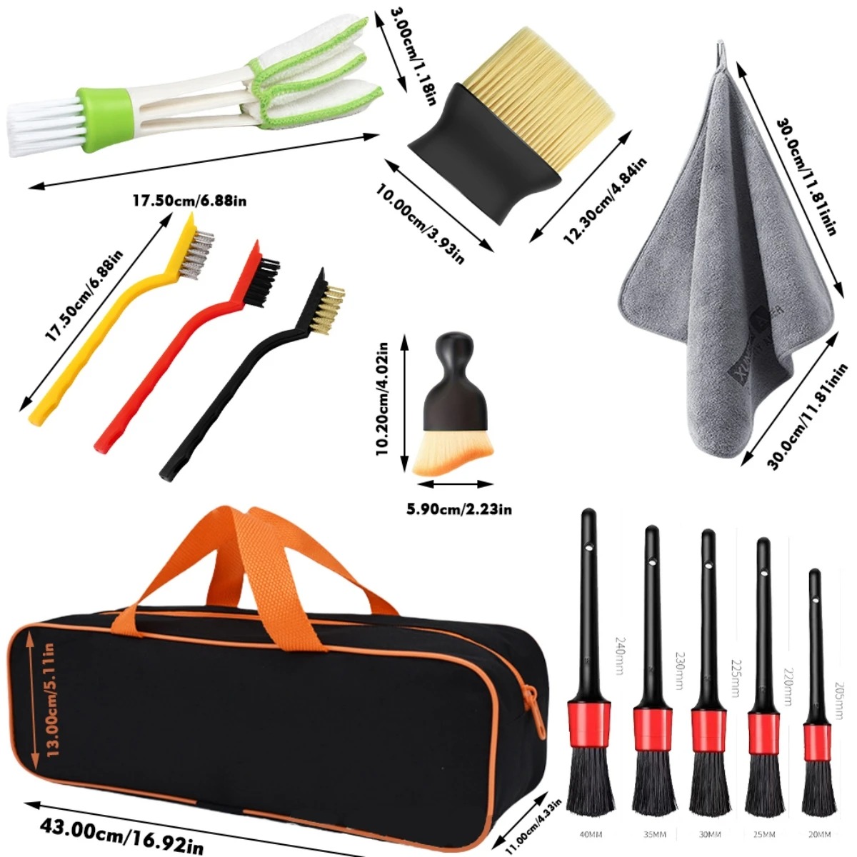 1‑15Pcs Multi‑Purpose Car Deta - Dirt Brush Interior 评论和价格